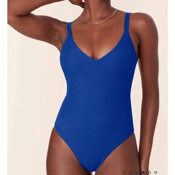 Andie The Marco One Piece LT Rib Swimsuit Mazarine Size S Tall NWT - Picture 1 of 7